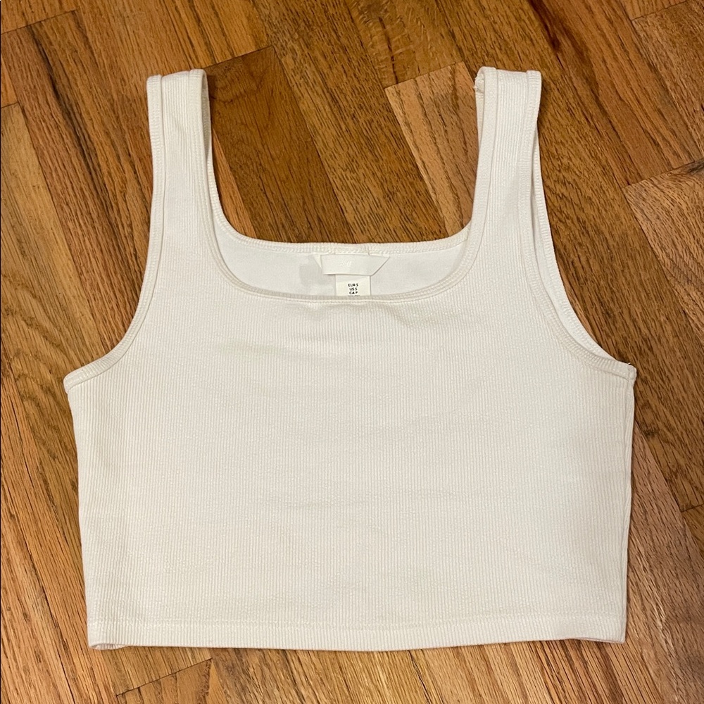 Classic White H&M Ribbed Tank Top